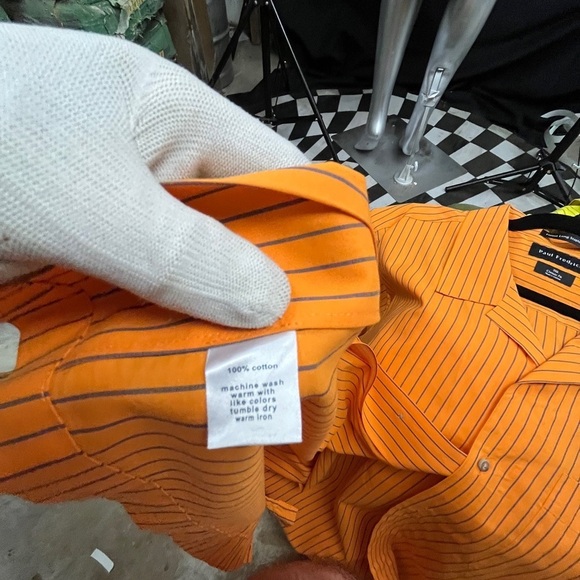 Paul Fredrick 100% Cotton Striped Short Sleeve Button-Up Shirt 3XL Class… - Picture 2 of 3